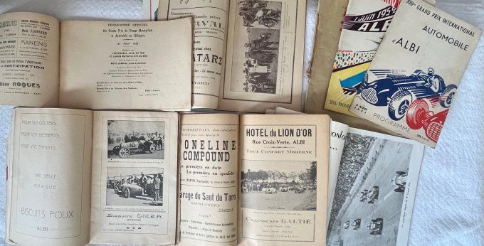 TRÈS RARE ! 8 Livrets / Programmes Officiels du Grand Prix de l'Albigeois (Automobile & Motocycliste