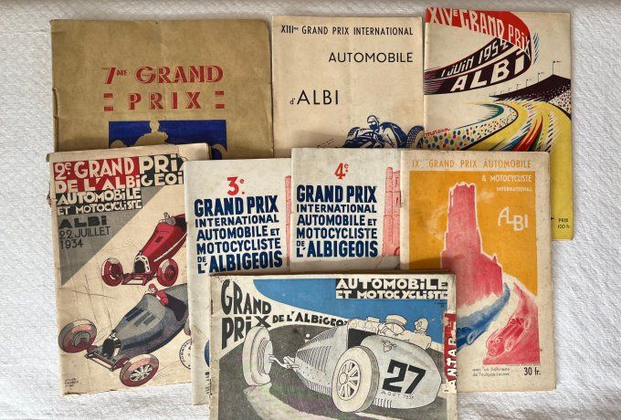 TRÈS RARE ! 8 Livrets / Programmes Officiels du Grand Prix de l'Albigeois (Automobile & Motocycliste
