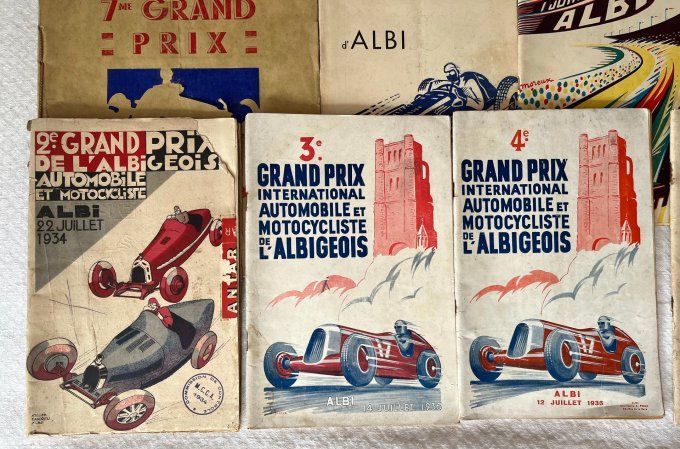 TRÈS RARE ! 8 Livrets / Programmes Officiels du Grand Prix de l'Albigeois (Automobile & Motocycliste