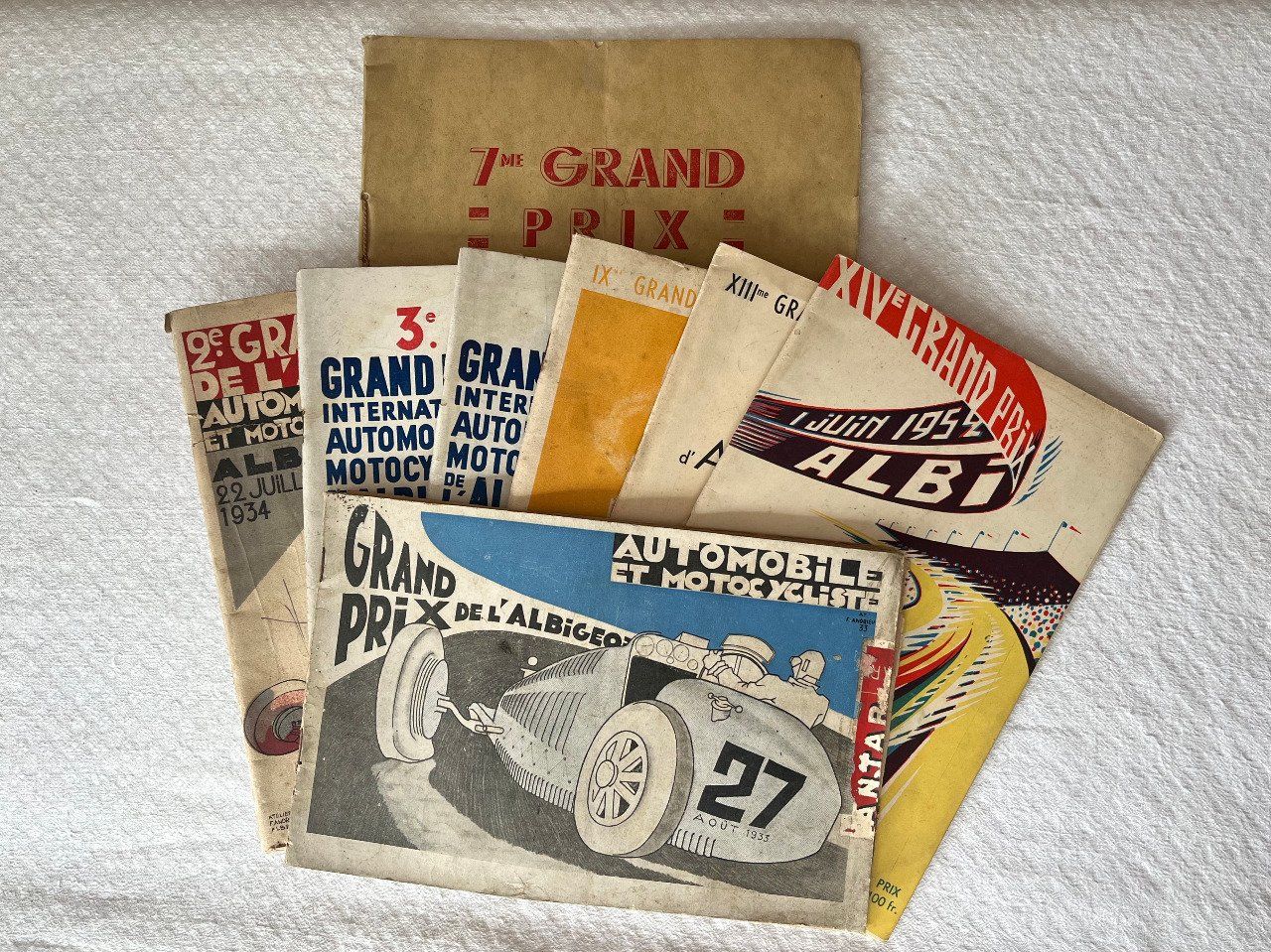 TRÈS RARE, 8 Livrets / Programmes Officiels du Grand Prix de l'Albigeois (Automobile & Motocycliste)