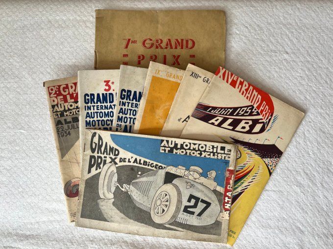 TRÈS RARE ! 8 Livrets / Programmes Officiels du Grand Prix de l'Albigeois (Automobile & Motocycliste