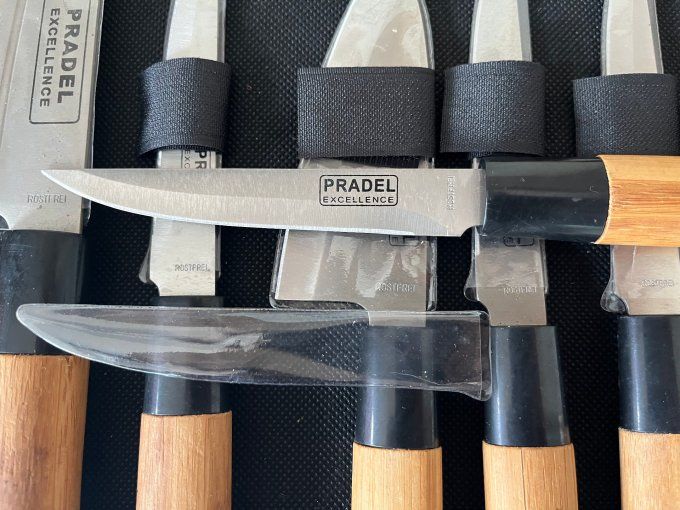 Valise de 11 couteaux Pradel Excellence, couteaux à steak et de cuisine