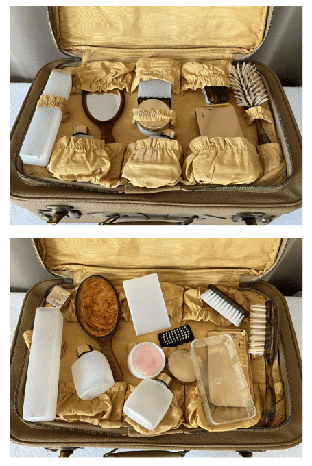 Valise Gamet vintage à double compartiment avec trousse de toilette, Années 50/60