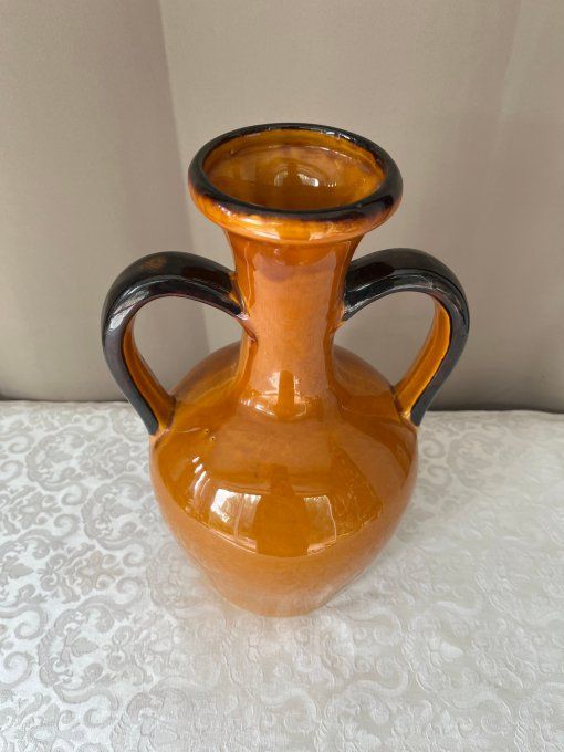 Vase amphore en céramique, signature Lézignan de Claude Paci