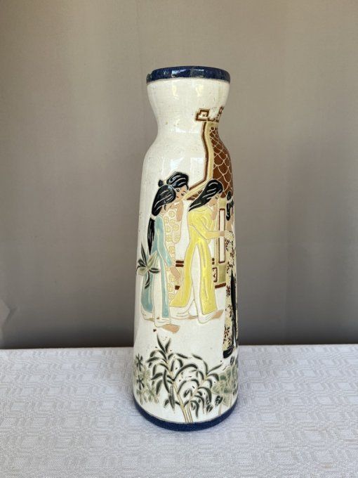 Vase asiatique vintage en céramique, du Vietnam, années 60