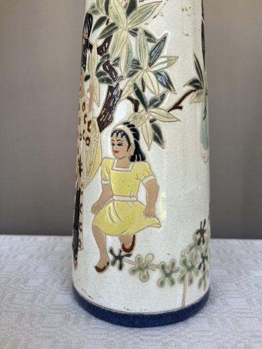 Vase asiatique vintage en céramique, du Vietnam, années 60