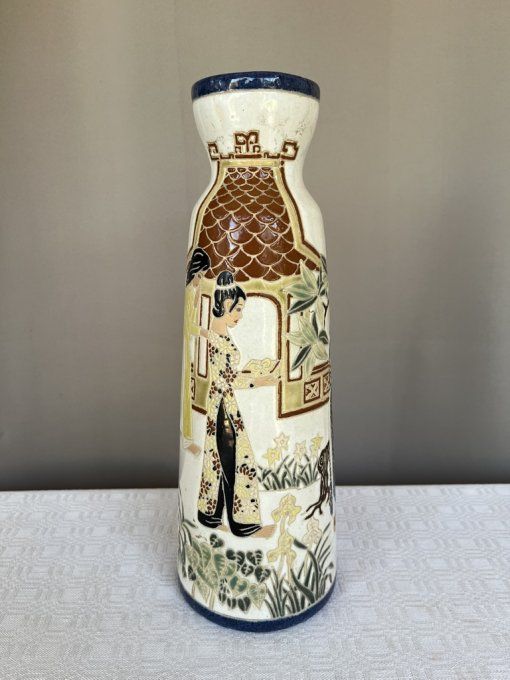 Vase asiatique vintage en céramique, du Vietnam, années 60