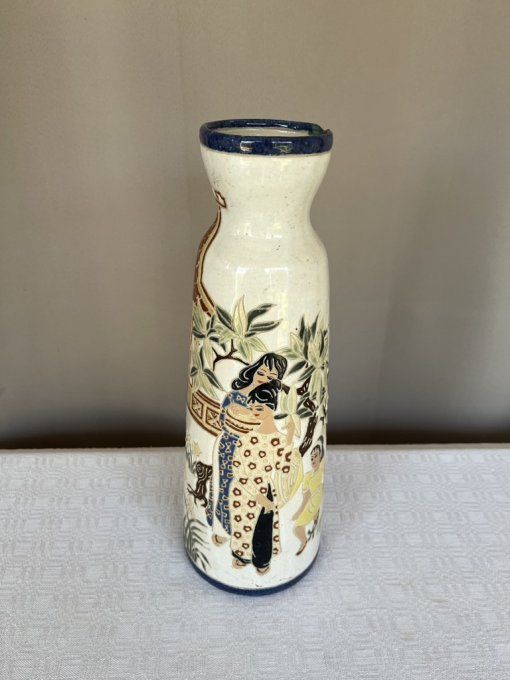 Vase asiatique vintage en céramique, du Vietnam, années 60