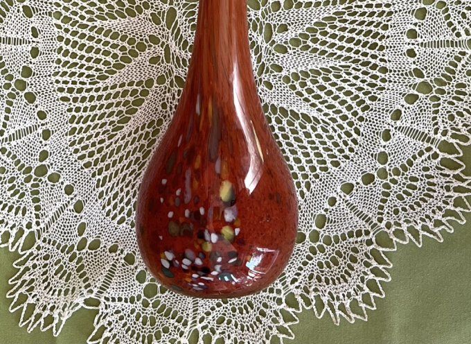 Vase soliflore vintage, en verre soufflé, style Murano ou La Rochère