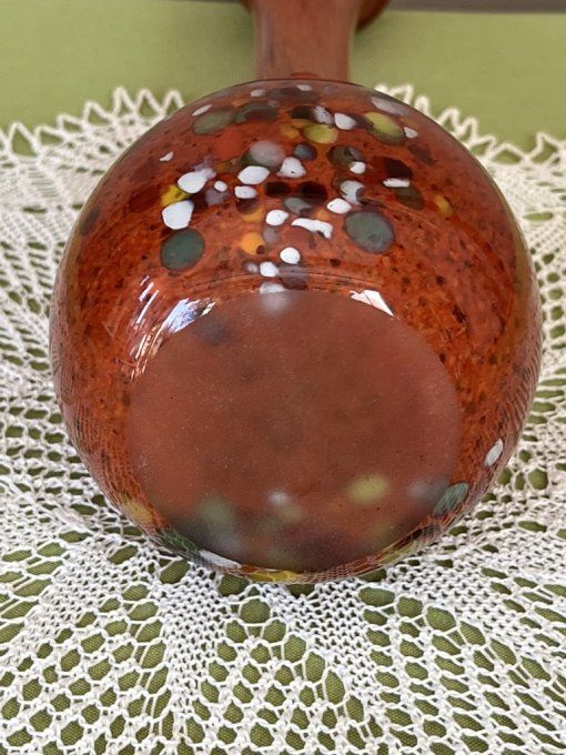Vase soliflore vintage, en verre soufflé, style Murano ou La Rochère