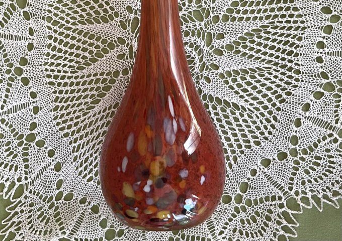 Vase soliflore vintage, en verre soufflé, style Murano ou La Rochère