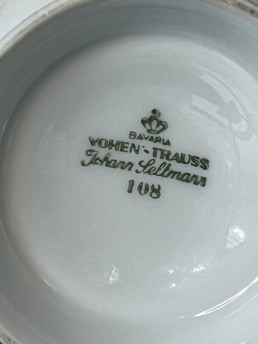 Vase vintage en porcelaine au décor floral, signé Johann Seltmann, Vohenstrauss, Bavière