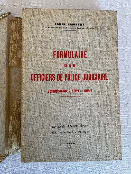 vintage,ancien,ouvrage,guide,Livre,Formulaire,des,officiers,de,police,judiciaire,Droit,Lambert,1970,