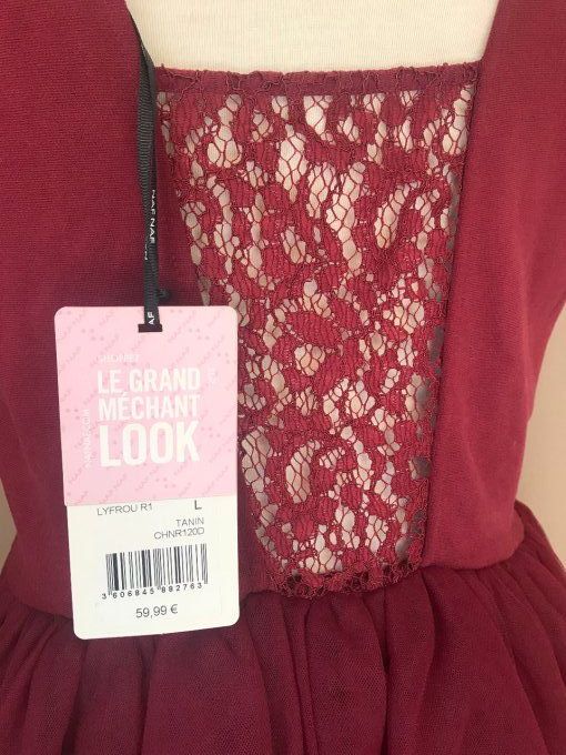 2 Robes de cocktail Naf naf avec jupon en tulle, dos dentelle, Taille L, Neuves