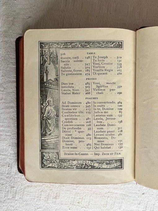 Ancien missel romain Zech et Fils, N° 1000, Année 1908