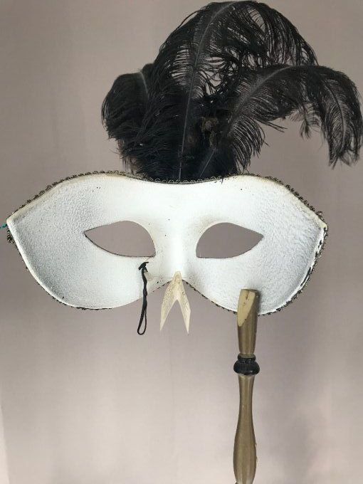 Véritable masque de carnaval, loup à baton de Venise, Maschera del Galeone, Comedia del Arte