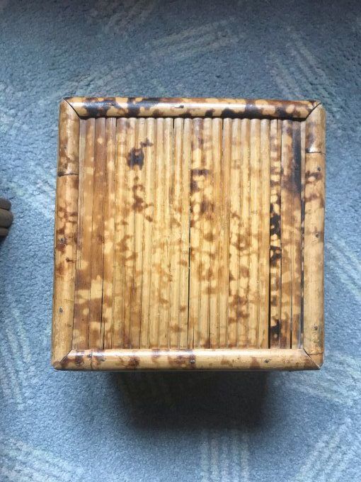 Petite table d'appoint en bambou, vintage