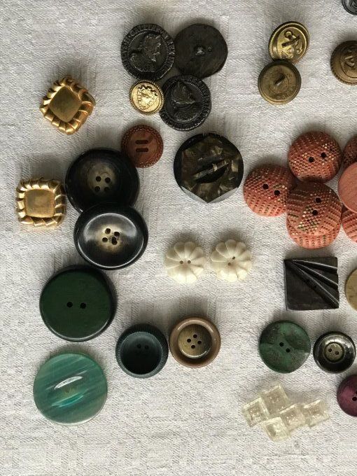 Lot de boutons anciens, Navy, marine nationale + divers