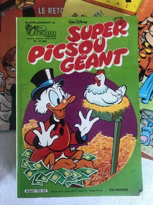 Pour amateur de BD vintage, Super Picsou géant, Pif super géant et 5 Spirou magazine