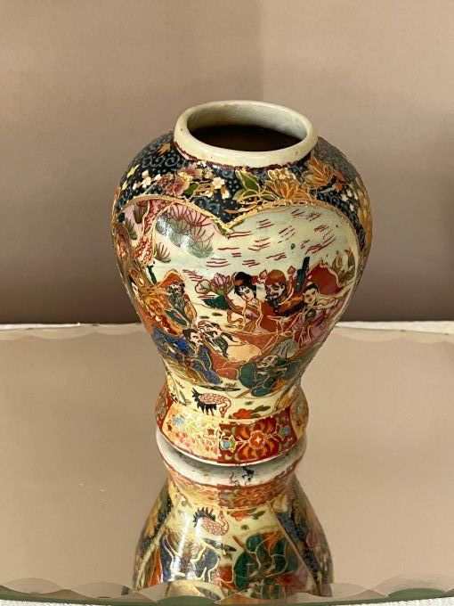 Vase chinois en porcelaine avec marque Zhongguo Zhi Zao, vintage