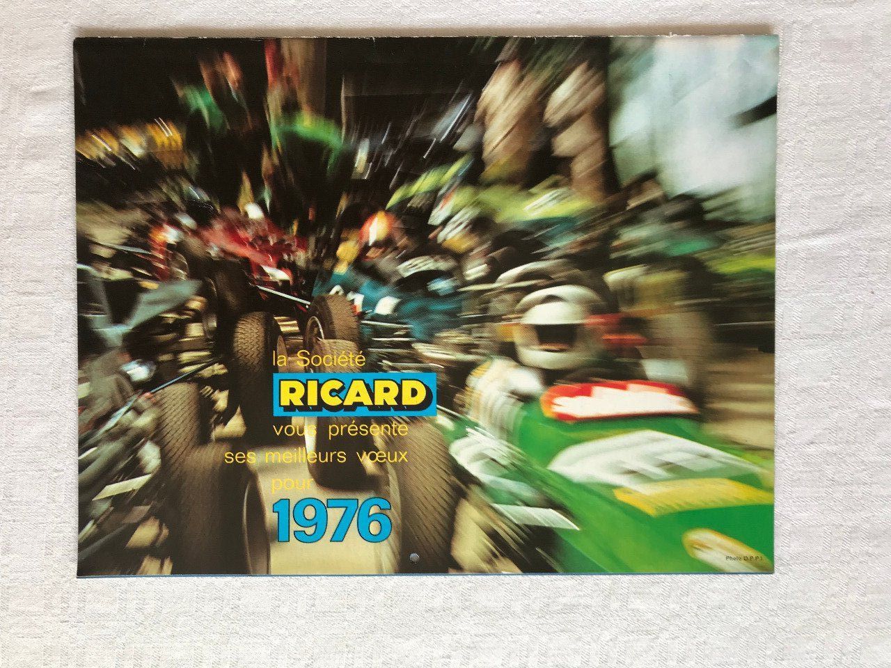 Calendrier Publicitaire Ricard 1976, Sports automobile, Circuit Paul Ricard, vintage
