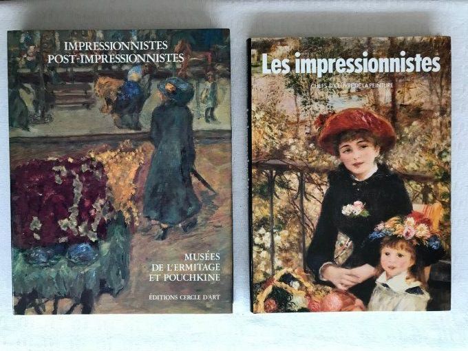 Lot de 2 livres Les impressionniste, Chefs d'oeuvre de la peinture et Post-impressionniste, musées